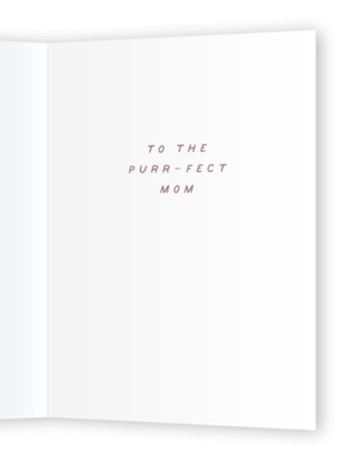 This is a blush mothers day cards with standard by Everett Paper Goods called meowther's day printing on signature in greeting cards