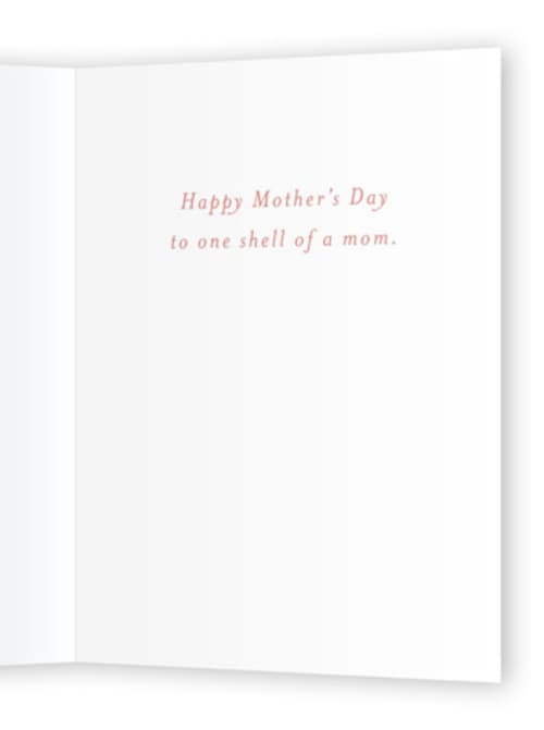 This is a seafoam mothers day cards with standard by Itsy Belle Studio called one shell of a mom printing on signature in greeting cards