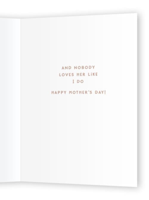 This is a peach mothers day cards with standard by chocomocacino called fritule printing on signature in greeting cards