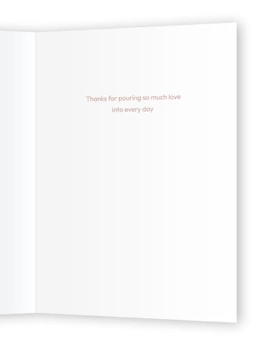 This is a dusty rose mothers day cards with standard by Zove Ahhh called disney's mrs. potts & chip warmest mom printing on signature in greeting cards