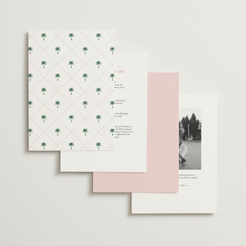This is a taffy wedding invitations with standard by Susan Zinader called palm stripes printing on signature in standard