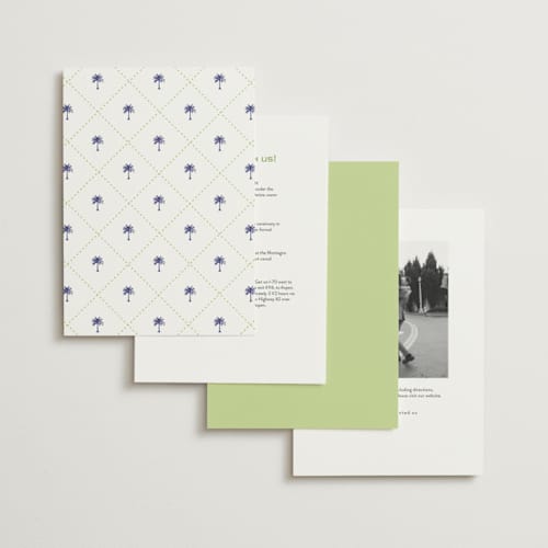This is a key lime wedding invitations with standard by Susan Zinader called palm stripes printing on signature in standard