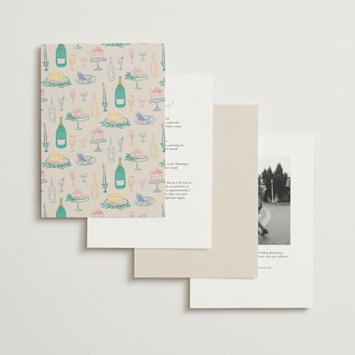This is a pastel wedding invitations with standard by Elly called dining printing on signature in standard