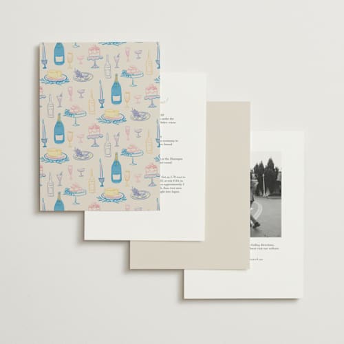 This is a sunrise wedding invitations with standard by Elly called dining printing on signature in standard
