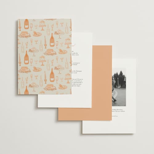This is a sunset wedding invitations with standard by Elly called dining printing on signature in standard