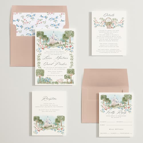 This is a spring wedding invitations with standard by Petra Kern called disney's once upon in a dream printing on signature in standard