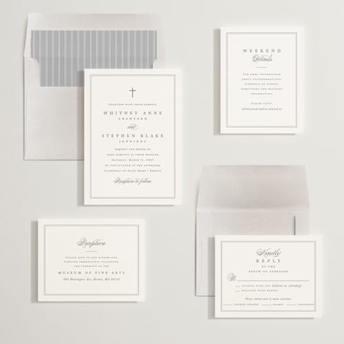 This is a ivory wedding invitations with standard by Amy Kross called crawford printing on signature in standard
