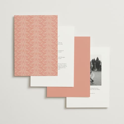 This is a sunrise wedding invitations with standard by Sarah Rosenthal called velvet cherry printing on signature in standard