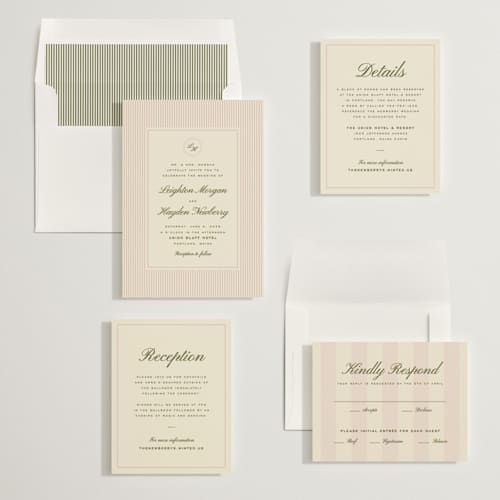 This is a blush wedding invitations with standard by Ellen Schlegelmilch called hayden printing on signature in standard