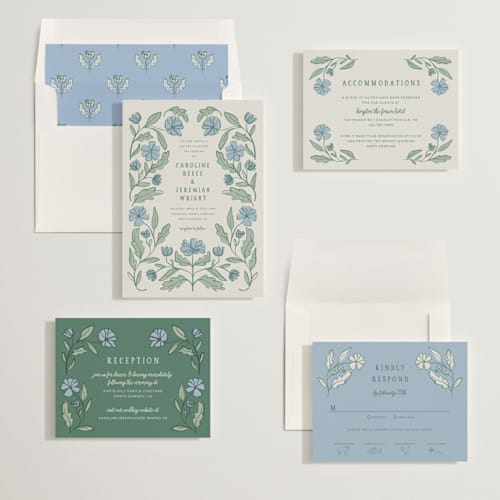 This is a garden wedding invitations with standard by Kelly Watkins called botanical printing on signature in standard
