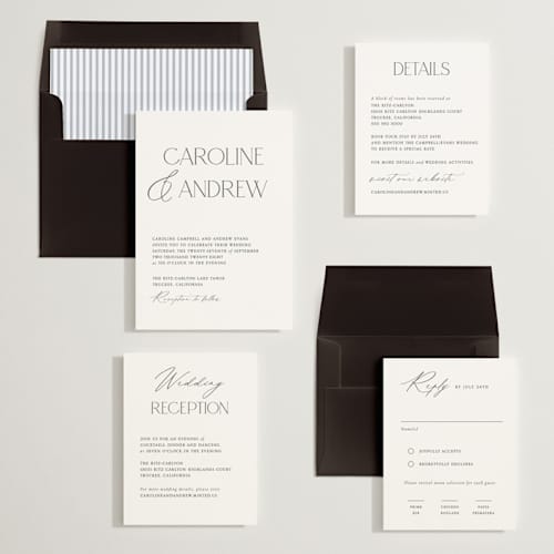 This is a cotton wedding invitations with standard by Vanessa Doyle called contemporary printing on signature in standard
