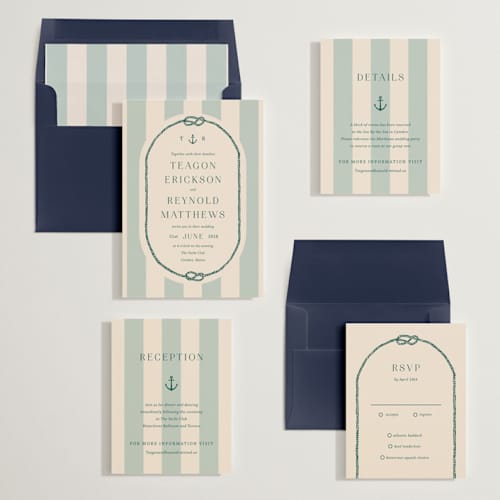 This is a sea glass wedding invitations with standard by Rebecca Durflinger called nautical nuptials printing on signature in standard