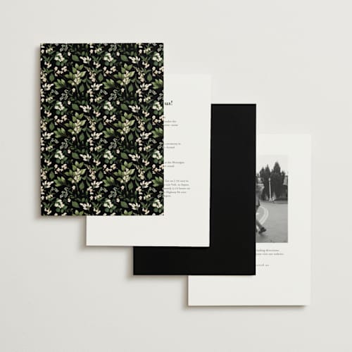 This is a coal wedding invitations with standard by Susan Moyal called romantic florals printing on signature in standard