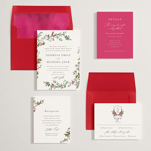 This is a peony wedding invitations with standard by Susan Moyal called romantic florals printing on signature in standard