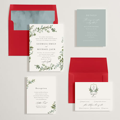 This is a coast wedding invitations with standard by Susan Moyal called romantic florals printing on signature in standard