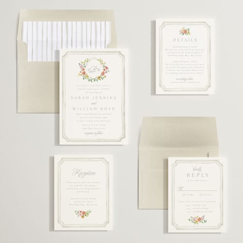 This is a hibiscus wedding invitations with standard by Everett Paper Goods called chelsea printing on signature in standard