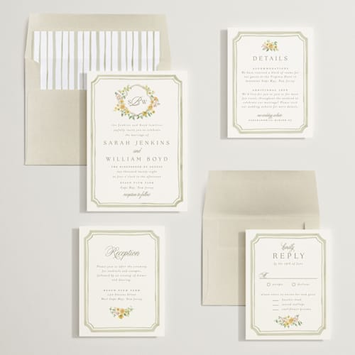 This is a citrine wedding invitations with standard by Everett Paper Goods called chelsea printing on signature in standard