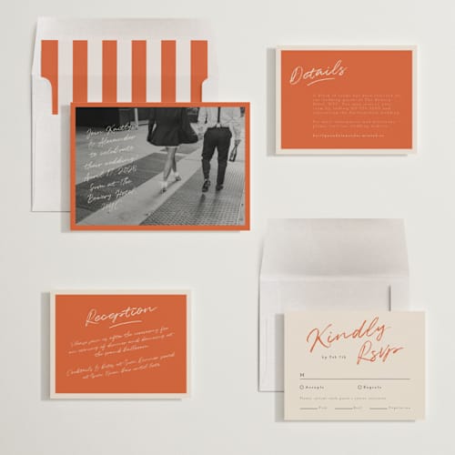 This is a sunset wedding invitations with standard by Adelyn T. called photograph scribble printing on recycled smooth signature in standard