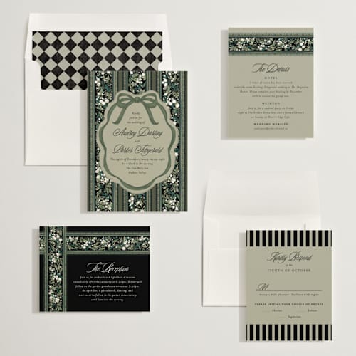 This is a coal wedding invitations with standard by Jackie Crawford called holiday ribbon printing on signature in standard