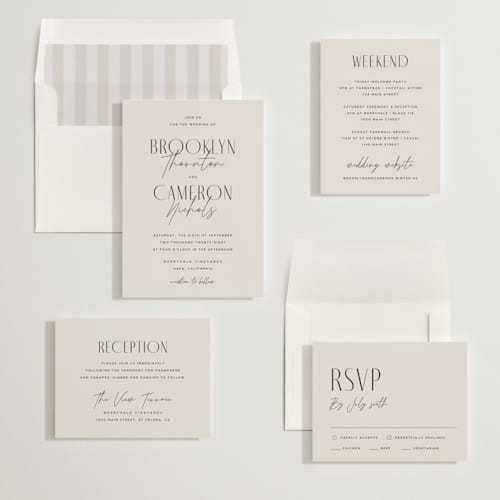 This is a linen wedding invitations with standard by Kelly Schmidt called arabilla overlap printing on signature in standard