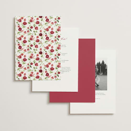 This is a cabernet wedding invitations with standard by Everett Paper Goods called wildflower trellis printing on signature in standard