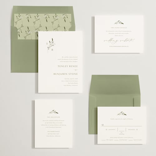 This is a antique wedding invitations with standard by Jennifer Postorino called gentle whisper printing on signature in standard