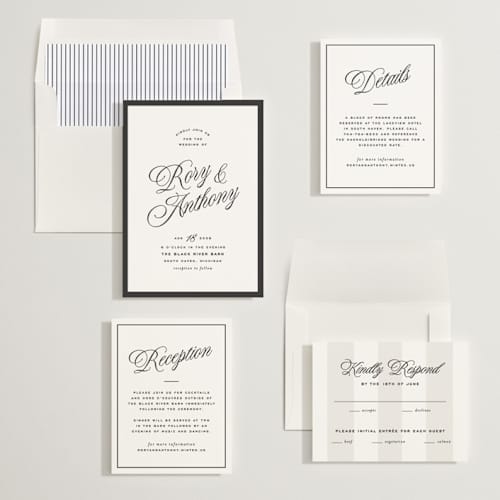 This is a onyx wedding invitations with standard by Ellen Schlegelmilch called rory printing on signature in standard