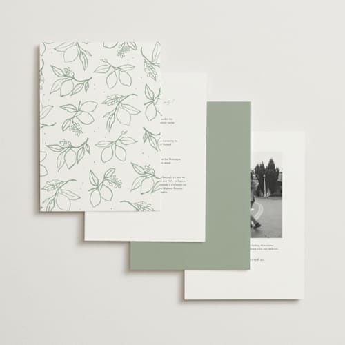 This is a sage wedding invitations with standard by Pati Cascino called mediterraneo printing on signature in standard