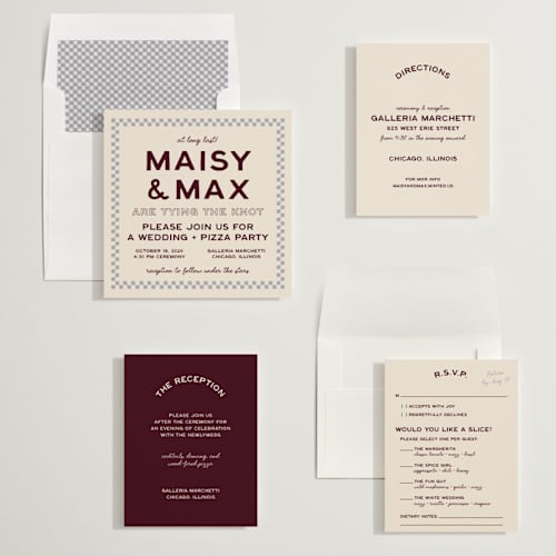 This is a amarena wedding invitations with standard by Ani Somi called trattoria printing on signature in standard