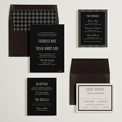 This is a midnight wedding invitations with standard by Kelly Schmidt called formal minimalist printing on signature in standard