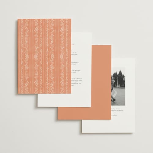 This is a persimmon wedding invitations with standard by Jenna Holcomb called vintage sketched printing on signature in standard