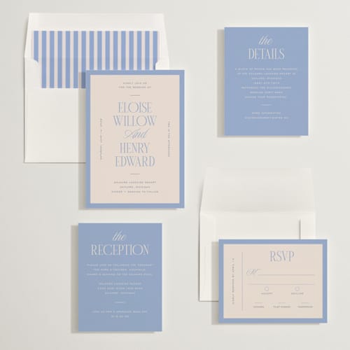This is a canopy wedding invitations with standard by Pixel and Hank called threaded printing on signature in standard