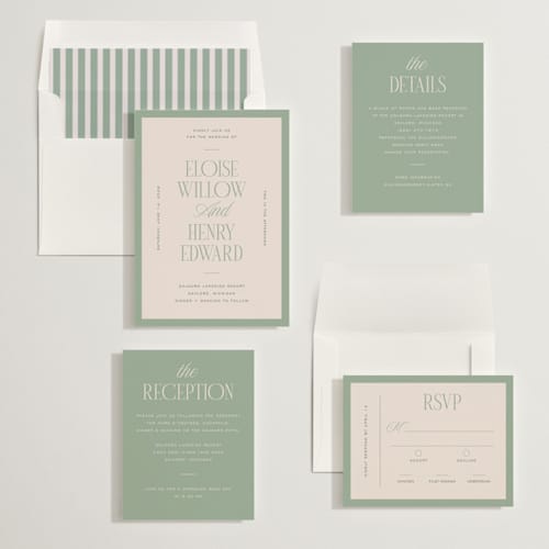 This is a fern wedding invitations with standard by Pixel and Hank called threaded printing on signature in standard