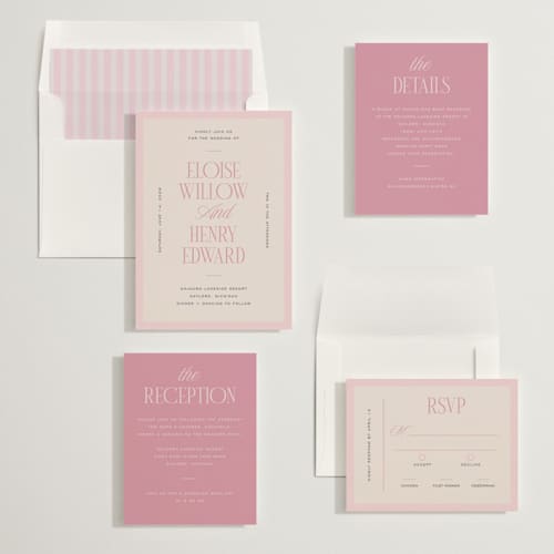 This is a petal wedding invitations with standard by Pixel and Hank called threaded printing on signature in standard
