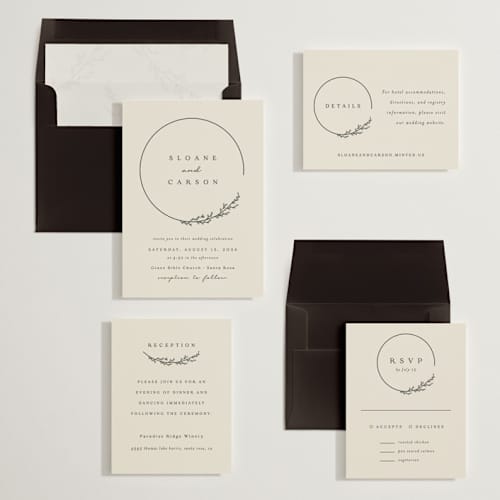 This is a almond wedding invitations with standard by Brianne Larsen called branched printing on signature in standard