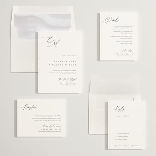 This is a silk wedding invitations with standard by Kelly Schmidt called corner printing on signature in standard