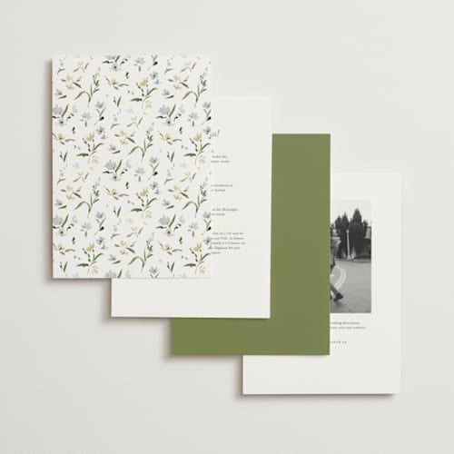 This is a lily wedding invitations with standard by Everett Paper Goods called fleur printing on signature in standard