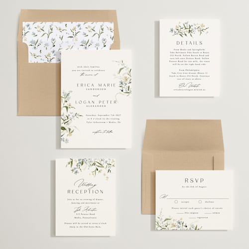 This is a lily wedding invitations with standard by Everett Paper Goods called fleur printing on signature in standard