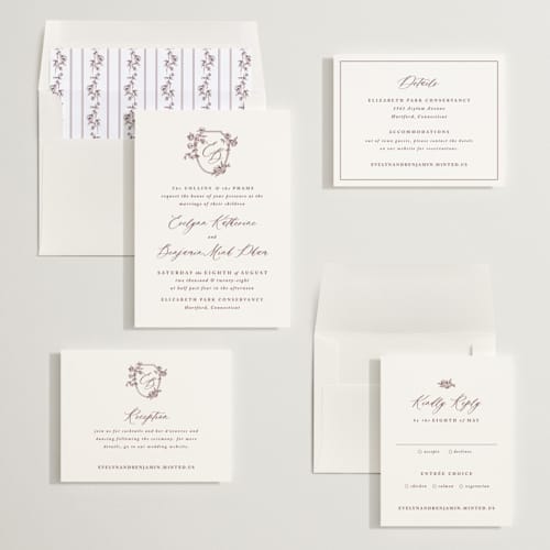 This is a passionate merlot wedding invitations with standard by Design Lotus called close to my heart printing on signature in standard