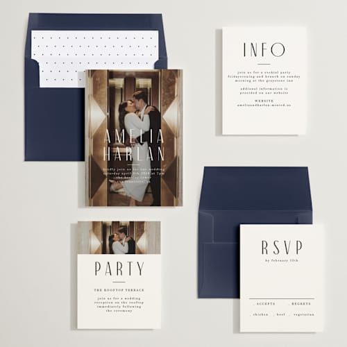 This is a snow wedding invitations with standard by Lori Wemple called photo printing on recycled smooth signature in standard