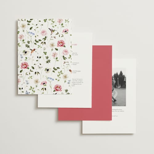 This is a peony wedding invitations with standard by Sarah Knight called ornate printing on signature in standard
