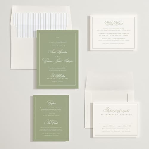 This is a garden wedding invitations with standard by Kelly Schmidt called greenwood printing on signature in standard