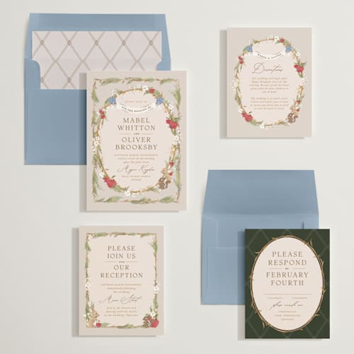This is a forest floor wedding invitations with standard by Erin L. Wilson called disney's snow white someday printing on signature in standard