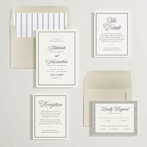 This is a midnight wedding invitations with standard by Ellen Schlegelmilch called museo printing on signature in standard