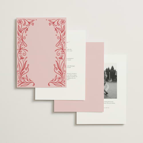 This is a brick wedding invitations with standard by Julia Liverton called love in bloom printing on signature in standard