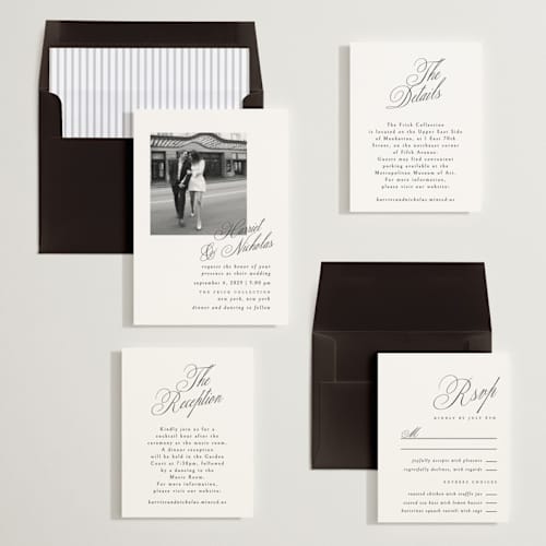 This is a noir slate wedding invitations with standard by Ana de Sousa called written with love printing on signature in standard