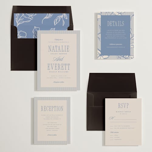 This is a baltic wedding invitations with standard by Pixel and Hank called linea printing on signature in standard