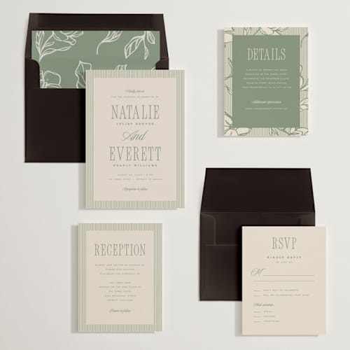 This is a fern wedding invitations with standard by Pixel and Hank called linea printing on signature in standard