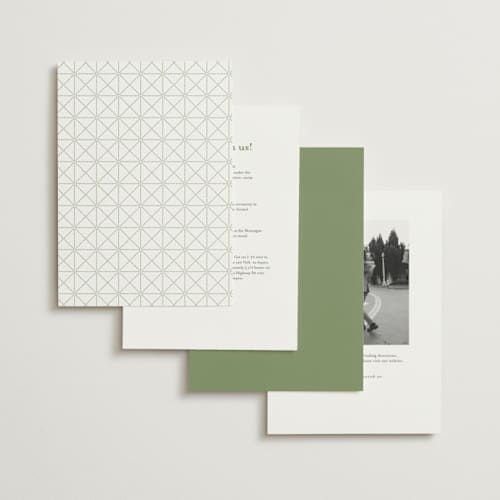 This is a sage wedding invitations with standard by Melinda Denison called new york skyline printing on signature in standard