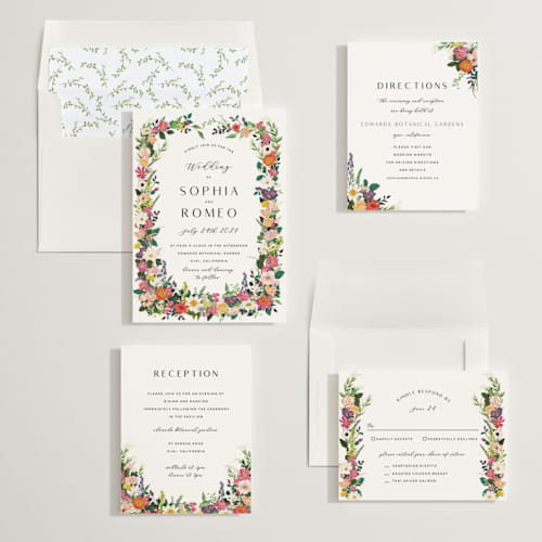 This is a daisy wedding invitations with standard by Susan Moyal called secret garden printing on signature in standard
